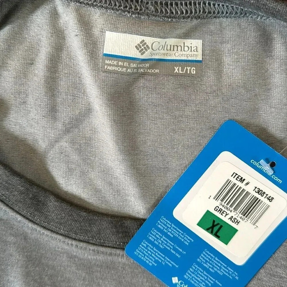 Columbia Men's Long Sleeve Raglan Tee Gray - Picture 6 of 9